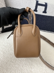 Lindy Mini Swift Calfskin Leather 3G Alezan Chestnut Brown & 4B Biscuit Beige Gold Hardware