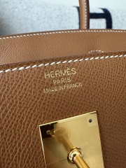 Birkin 30cm Interior Stitching Epsom Textured Calfskin Leather CC37 Gold Brown Gold Hardware