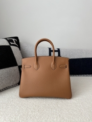 Birkin 30cm Interior Stitching Epsom Textured Calfskin Leather CC37 Gold Brown Gold Hardware