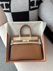 Birkin 30cm Interior Stitching Epsom Textured Calfskin Leather CC37 Gold Brown Gold Hardware