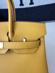 Birkin 30cm Interior Stitching Togo Calfskin Leather 9D Jaune Ambre Amber Yellow Gold Hardware
