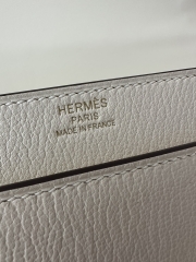 Verrou 21cm Chevre Goatskin Leather I2 Nata Cream White Gold Hardware