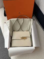 Verrou 21cm Chevre Goatskin Leather I2 Nata Cream White Gold Hardware