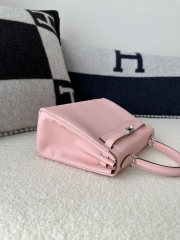 Kelly 25cm Swift Calfskin Leather 3Q Pink Sakura Pink Silver Hardware
