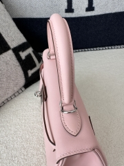 Kelly 25cm Swift Calfskin Leather 3Q Pink Sakura Pink Silver Hardware