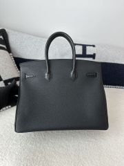 Birkin 35cm Touch Matte Alligator Crocodile & Togo Calfskin Leather CK89 Noir Black Silver Hardware