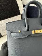 Birkin 25cm Epsom Textured Calfskin Leather 2Z Blue Nuit Midnight Blue Gold Hardware