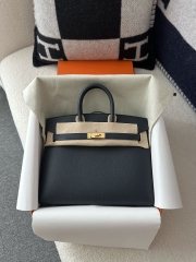 Birkin 25cm Epsom Textured Calfskin Leather 2Z Blue Nuit Midnight Blue Gold Hardware