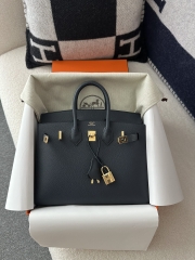 Birkin 25cm Epsom Textured Calfskin Leather 2Z Blue Nuit Midnight Blue Gold Hardware