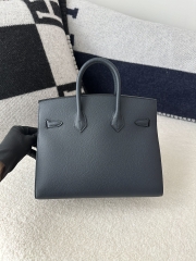 Birkin 25cm Epsom Textured Calfskin Leather 2Z Blue Nuit Midnight Blue Gold Hardware