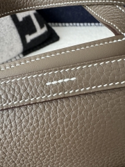 Halzan 25cm, Imported Clemence Leather, CC18 Etoupe Grey with Silver Hardware.