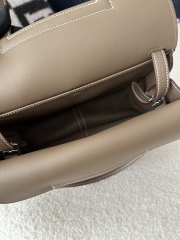 Halzan 25cm, Imported Clemence Leather, CC18 Etoupe Grey with Silver Hardware.