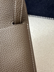Halzan 25cm, Imported Clemence Leather, CC18 Etoupe Grey with Silver Hardware.