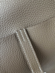 Halzan 25cm, Imported Clemence Leather, CC18 Etoupe Grey with Silver Hardware.