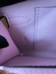 Kelly To Go Crossbody Wallet, Imported Epsom Leather, 0M Chai Beige & X9 Mauve Sylvestre Purple with Gold Hardware.