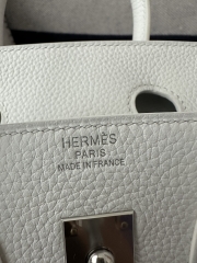 Birkin 25cm, Imported Togo Calfskin, 01 Blanc Pure White with Silver Hardware.