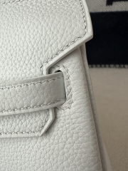 Birkin 25cm, Imported Togo Calfskin, 01 Blanc Pure White with Silver Hardware.