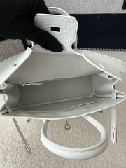 Birkin 25cm, Imported Togo Calfskin, 01 Blanc Pure White with Silver Hardware.