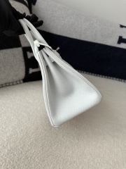 Birkin 25cm, Imported Togo Calfskin, 01 Blanc Pure White with Silver Hardware.