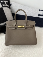 Birkin 30cm, Imported Togo Calfskin, CC18 Etoupe Grey with Gold Hardware.