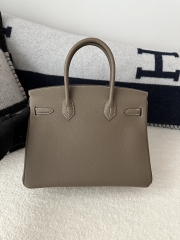 Birkin 30cm, Imported Togo Calfskin, CC18 Etoupe Grey with Gold Hardware.