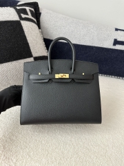Birkin 25cm, External Stitching, Imported Epsom Leather, CC89 Noir Black with Gold Hardware.