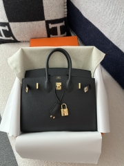 Birkin 25cm, External Stitching, Imported Epsom Leather, CC89 Noir Black with Gold Hardware.