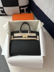Birkin 25cm, External Stitching, Imported Epsom Leather, CC89 Noir Black with Gold Hardware.