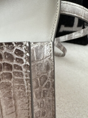 Constance 18cm, Himalaya Crocodile, Imported Premium Leather, 01 Himalaya with Silver Hardware, 