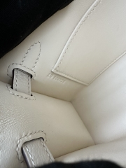 Kelly Mini II, Imported Chevre Goat Leather, I2 Nata Cream White with Gold Hardware.