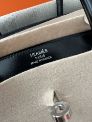 Birkin 30cm, New Design with External Stitching, Imported Box Leather, CK89 Noir Black with Silver Hardware.