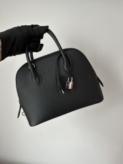 Bolide 25cm, Imported Epsom Grained Leather, CC89 Noir Black with Silver Hardware.