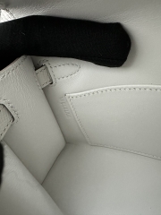 Kelly Mini II, Imported Epsom Grained Leather, M4 Gris Pale with Gold Hardware, Top-Quality Hand-Stitched with Waxed Thread