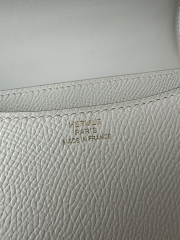Constance 18cm, Classic Style, Imported Epsom Grained Leather, M4 Gris Pale with Gold Hardware.