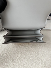 Constance 18cm, Classic Style, Imported Epsom Grained Leather, M4 Gris Pale with Gold Hardware.