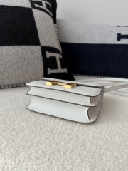 Constance 18cm, Classic Style, Imported Epsom Grained Leather, M4 Gris Pale with Gold Hardware.