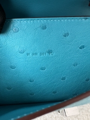 Constance To Go Crossbody Wallet, Imported Klein Karoo Ostrich Skin, CK79 Aqua with Silver Hardware.
