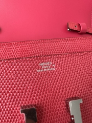 Constance To Go Crossbody Wallet, Imported Original Luxe Lizard Skin, I6 Rose Extreme (Vibrant Pink) with Silver Hardware.