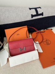 Constance To Go Crossbody Wallet, Imported Original Luxe Lizard Skin, I6 Rose Extreme (Vibrant Pink) with Silver Hardware.