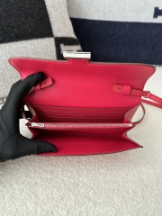 Constance To Go Crossbody Wallet, Imported Original Luxe Lizard Skin, I6 Rose Extreme (Vibrant Pink) with Silver Hardware.