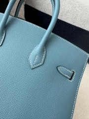 Birkin 25cm, Imported Epsom Grained Leather, CC75 Blue Jean (Denim Blue) with Gold Hardware.