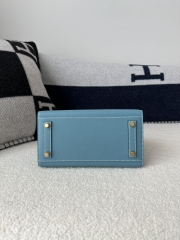 Birkin 25cm, Imported Epsom Grained Leather, CC75 Blue Jean (Denim Blue) with Gold Hardware.