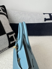 Birkin 25cm, Imported Epsom Grained Leather, CC75 Blue Jean (Denim Blue) with Gold Hardware.