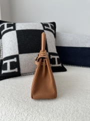 Kelly 25cm, Imported Togo Leather, CC37 Gold (Golden Brown) with Gold Hardware.