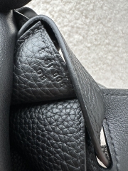 Halzan 31cm, Imported Clemence Leather, CK89 Noir (Black) with Silver Hardware.