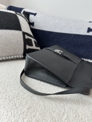 Halzan 31cm, Imported Clemence Leather, CK89 Noir (Black) with Silver Hardware.