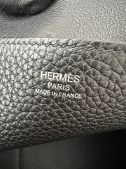 Halzan 31cm, Imported Clemence Leather, CK89 Noir (Black) with Silver Hardware.