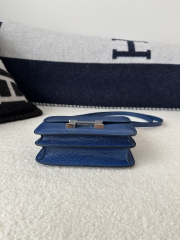 Constance 19cm New Mirror Edition, Imported Lizard Leather, CK73 Bleu Sapphire (Sapphire Blue) with Silver Hardware.