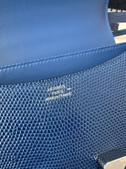 Constance 19cm New Mirror Edition, Imported Lizard Leather, CK73 Bleu Sapphire (Sapphire Blue) with Silver Hardware.
