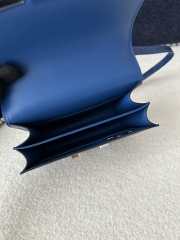 Constance 19cm New Mirror Edition, Imported Lizard Leather, CK73 Bleu Sapphire (Sapphire Blue) with Silver Hardware.